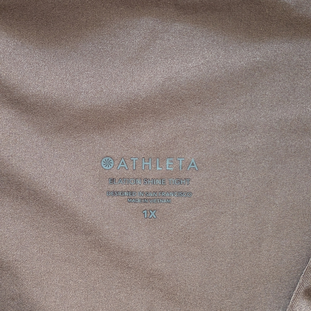 Athleta Elation‎ Shine Tight Leggings Women's XL Brown High Rise - Picture 2 of 4